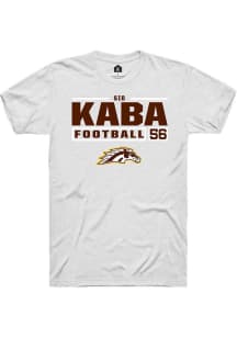 Sid Kaba White Western Michigan Broncos NIL Stacked Box Short Sleeve T Shirt