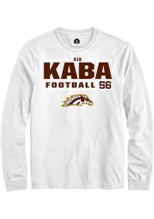 Sid Kaba Rally Mens White Western Michigan Broncos NIL Stacked Box Tee