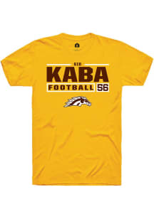 Sid Kaba Gold Western Michigan Broncos NIL Stacked Box Short Sleeve T Shirt