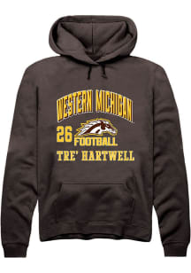 Tre' Hartwell Rally Mens Brown Western Michigan Broncos NIL Arch Logo Hooded Sweatshirt