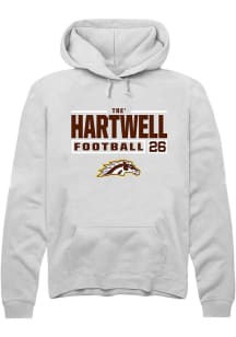 Tre' Hartwell Rally Mens White Western Michigan Broncos NIL Stacked Box Hooded Sweatshirt