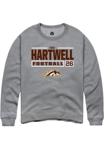 Tre' Hartwell Rally Mens Grey Western Michigan Broncos NIL Stacked Box Crew Sweatshirt