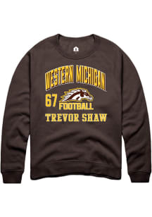 Trevor Shaw Rally Mens Brown Western Michigan Broncos NIL Arch Logo Crew Sweatshirt