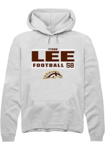 Tyson Lee Rally Mens White Western Michigan Broncos NIL Stacked Box Hooded Sweatshirt