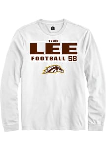 Tyson Lee Rally Mens White Western Michigan Broncos NIL Stacked Box Tee