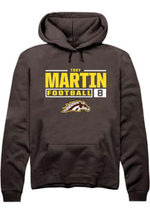 Tony Martin Rally Mens Brown Western Michigan Broncos NIL Stacked Box Hooded Sweatshirt