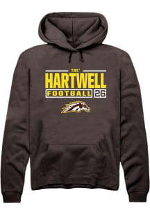 Tre' Hartwell Rally Mens Brown Western Michigan Broncos NIL Stacked Box Hooded Sweatshirt