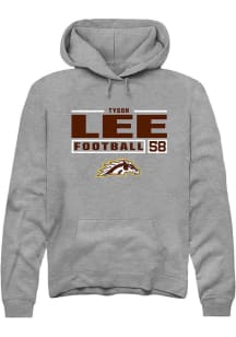 Tyson Lee Rally Mens Grey Western Michigan Broncos NIL Stacked Box Hooded Sweatshirt