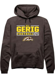 Will Gerig Rally Mens Brown Western Michigan Broncos NIL Stacked Box Hooded Sweatshirt