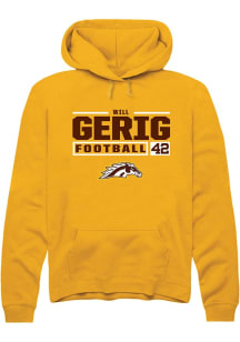 Will Gerig Rally Mens Gold Western Michigan Broncos NIL Stacked Box Hooded Sweatshirt