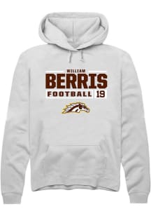 William Berris Rally Mens White Western Michigan Broncos NIL Stacked Box Hooded Sweatshirt