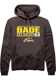 Zach Bade Rally Mens Brown Western Michigan Broncos NIL Stacked Box Hooded Sweatshirt