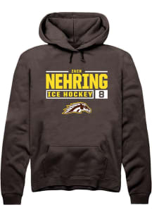 Zach Nehring Rally Mens Brown Western Michigan Broncos NIL Stacked Box Hooded Sweatshirt