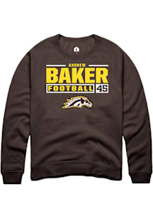 Andrew Baker  Rally Western Michigan Broncos Mens Brown Football NIL Stacked Box Long Sleeve Crew..