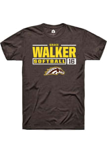 Grace Walker Brown Western Michigan Broncos NIL Stacked Box Short Sleeve T Shirt