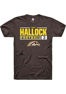 Tate Hallock Brown Western Michigan Broncos NIL Stacked Box Short Sleeve T Shirt