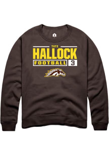 Tate Hallock Rally Mens Brown Western Michigan Broncos NIL Stacked Box Crew Sweatshirt