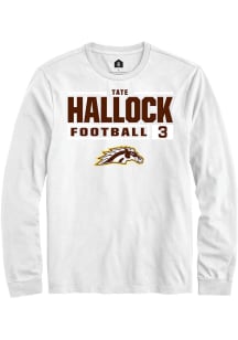 Tate Hallock Rally Mens White Western Michigan Broncos NIL Stacked Box Tee