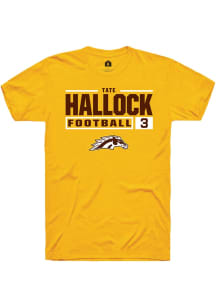 Tate Hallock Gold Western Michigan Broncos NIL Stacked Box Short Sleeve T Shirt
