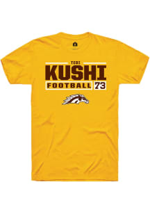 Tedi Kushi Gold Western Michigan Broncos NIL Stacked Box Short Sleeve T Shirt