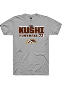 Tedi Kushi Grey Western Michigan Broncos NIL Stacked Box Short Sleeve T Shirt