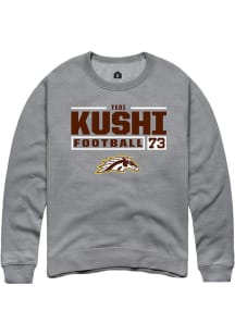 Tedi Kushi Rally Mens Grey Western Michigan Broncos NIL Stacked Box Crew Sweatshirt