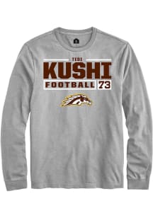 Tedi Kushi Rally Mens Grey Western Michigan Broncos NIL Stacked Box Tee