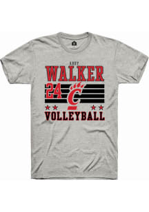 Abby Walker Ash Cincinnati Bearcats NIL Striped Short Sleeve T Shirt