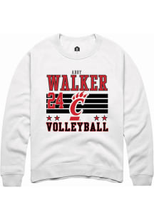 Abby Walker Rally Mens White Cincinnati Bearcats NIL Striped Crew Sweatshirt