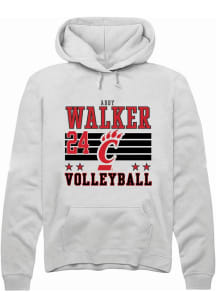 Abby Walker Rally Mens White Cincinnati Bearcats NIL Striped Hooded Sweatshirt