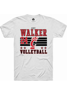 Abby Walker White Cincinnati Bearcats NIL Striped Short Sleeve T Shirt