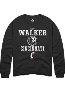 Abby Walker Rally Mens Black Cincinnati Bearcats NIL Sport Icon Crew Sweatshirt