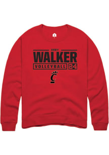 Abby Walker Rally Mens Red Cincinnati Bearcats NIL Stacked Box Crew Sweatshirt