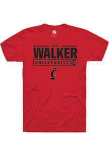 Abby Walker Red Cincinnati Bearcats NIL Stacked Box Short Sleeve T Shirt