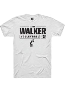 Abby Walker White Cincinnati Bearcats NIL Stacked Box Short Sleeve T Shirt