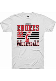 Caroline Endres White Cincinnati Bearcats NIL Striped Short Sleeve T Shirt