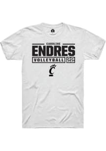 Caroline Endres White Cincinnati Bearcats NIL Stacked Box Short Sleeve T Shirt