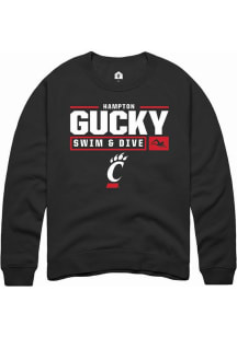 Hampton Gucky Rally Mens Black Cincinnati Bearcats NIL Stacked Box Crew Sweatshirt