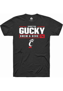 Hampton Gucky Black Cincinnati Bearcats NIL Stacked Box Short Sleeve T Shirt