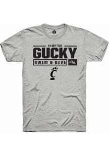 Hampton Gucky Ash Cincinnati Bearcats NIL Stacked Box Short Sleeve T Shirt