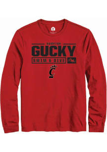 Hampton Gucky Rally Mens Red Cincinnati Bearcats NIL Stacked Box Tee