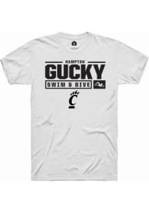 Hampton Gucky White Cincinnati Bearcats NIL Stacked Box Short Sleeve T Shirt