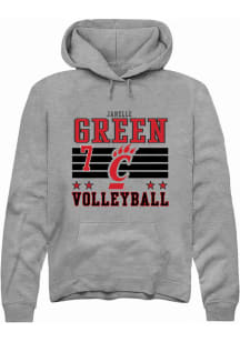 Janelle Green Rally Mens Grey Cincinnati Bearcats NIL Striped Hooded Sweatshirt