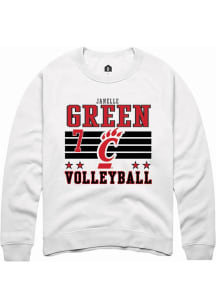 Janelle Green Rally Mens White Cincinnati Bearcats NIL Striped Crew Sweatshirt