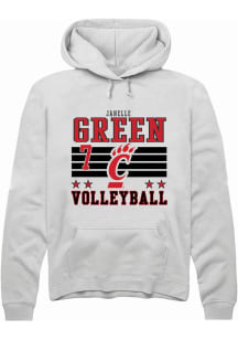 Janelle Green Rally Mens White Cincinnati Bearcats NIL Striped Hooded Sweatshirt