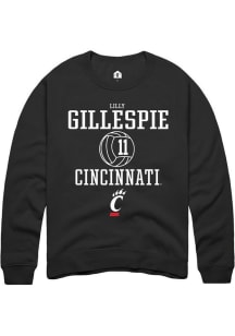 Lilly Gillespie Rally Mens Black Cincinnati Bearcats NIL Sport Icon Crew Sweatshirt