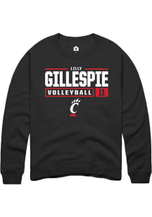 Lilly Gillespie Rally Mens Black Cincinnati Bearcats NIL Stacked Box Crew Sweatshirt