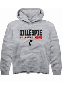 Lilly Gillespie Rally Youth Grey Cincinnati Bearcats NIL Stacked Box Long Sleeve Hooded Sweatshirt