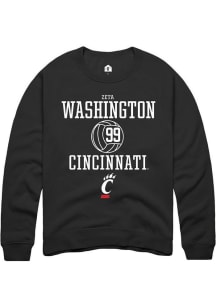 Zeta Washington Rally Mens Black Cincinnati Bearcats NIL Sport Icon Crew Sweatshirt