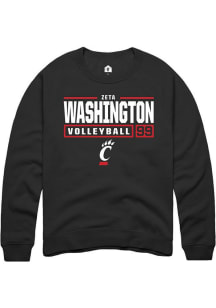 Zeta Washington Rally Mens Black Cincinnati Bearcats NIL Stacked Box Crew Sweatshirt